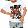 Fire Red 3s DopeSkill Toddler Kids T-shirt No Risk No Story Graphic