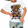 Red Stardust 3s DopeSkill Toddler Kids T-shirt Broken Bear Graphic