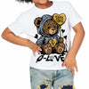 Blue Grey 13s DopeSkill Toddler Kids T-shirt Broken Bear Graphic