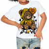 Yellow Ochre 6s DopeSkill Toddler Kids T-shirt Broken Bear Graphic