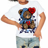 Powder Blue 9s DopeSkill Toddler Kids T-shirt Broken Bear Graphic