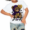 Field Purple 12s DopeSkill Toddler Kids T-shirt Broken Bear Graphic