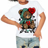 Green Glow 3s DopeSkill Toddler Kids T-shirt Broken Bear Graphic