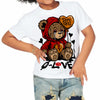 Red Cement 4S DopeSkill Toddler Kids T-shirt Broken Bear Graphic