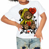 Vivid Sulfur 4s DopeSkill Toddler Kids T-shirt Broken Bear Graphic