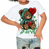 Green Glow 1s DopeSkill Toddler Kids T-shirt Broken Bear Graphic