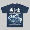 Royal Blue Oversize Print Risk Is Better Than Regret DopeSkill Graphic Premium T-shirt Streetwear - Navy