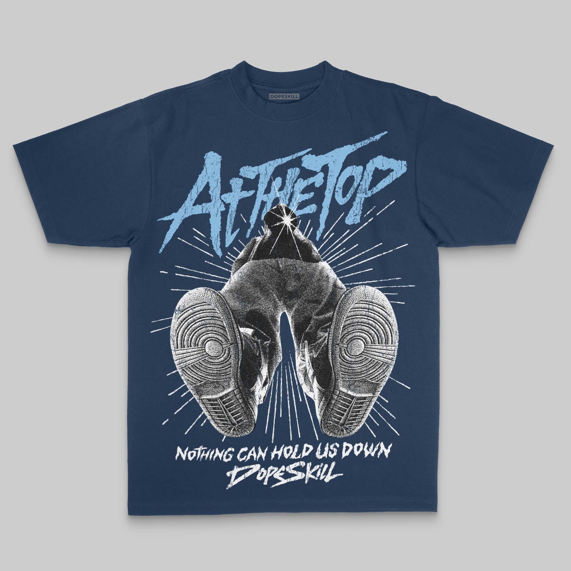 Royal Blue Oversize Print Nothing Can Hold US Down DopeSkill Graphic Premium T-shirt Streetwear - navy