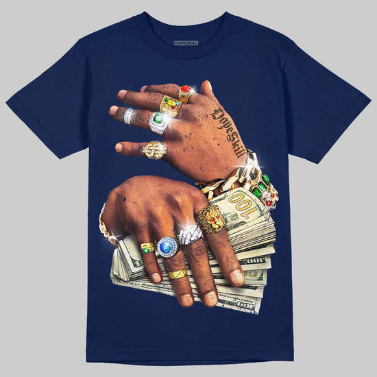 'Prosperous Hands' DopeSkill Graphic T-Shirt Streetwear - navy