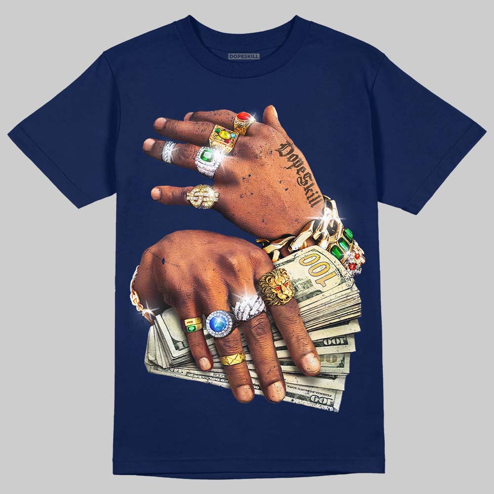 'Prosperous Hands' DopeSkill Graphic T-Shirt Streetwear - navy