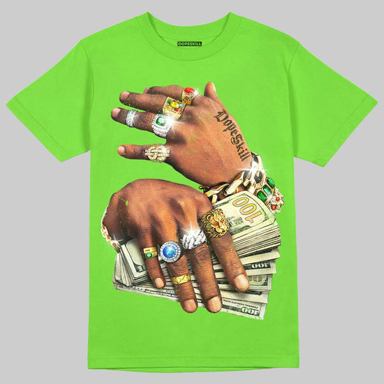 'Prosperous Hands' DopeSkill Graphic T-Shirt Streetwear - Lime