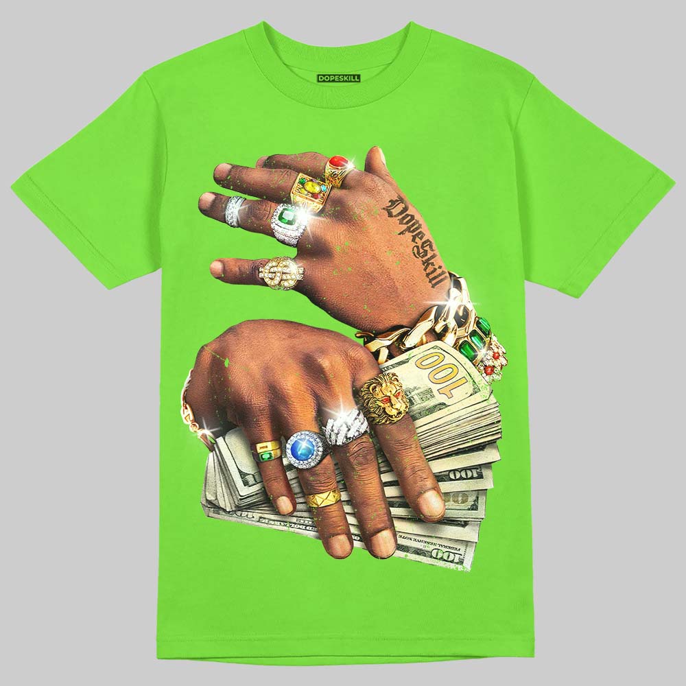 'Prosperous Hands' DopeSkill Graphic T-Shirt Streetwear - Lime