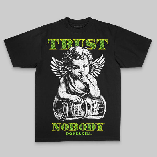 Neon Green Oversize Print Trust Nobody DopeSkill Graphic Premium T-shirt Streetwear - black