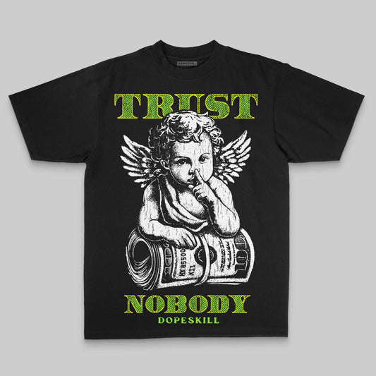 Neon Green Oversize Print Trust Nobody DopeSkill Graphic Premium T-shirt Streetwear - black