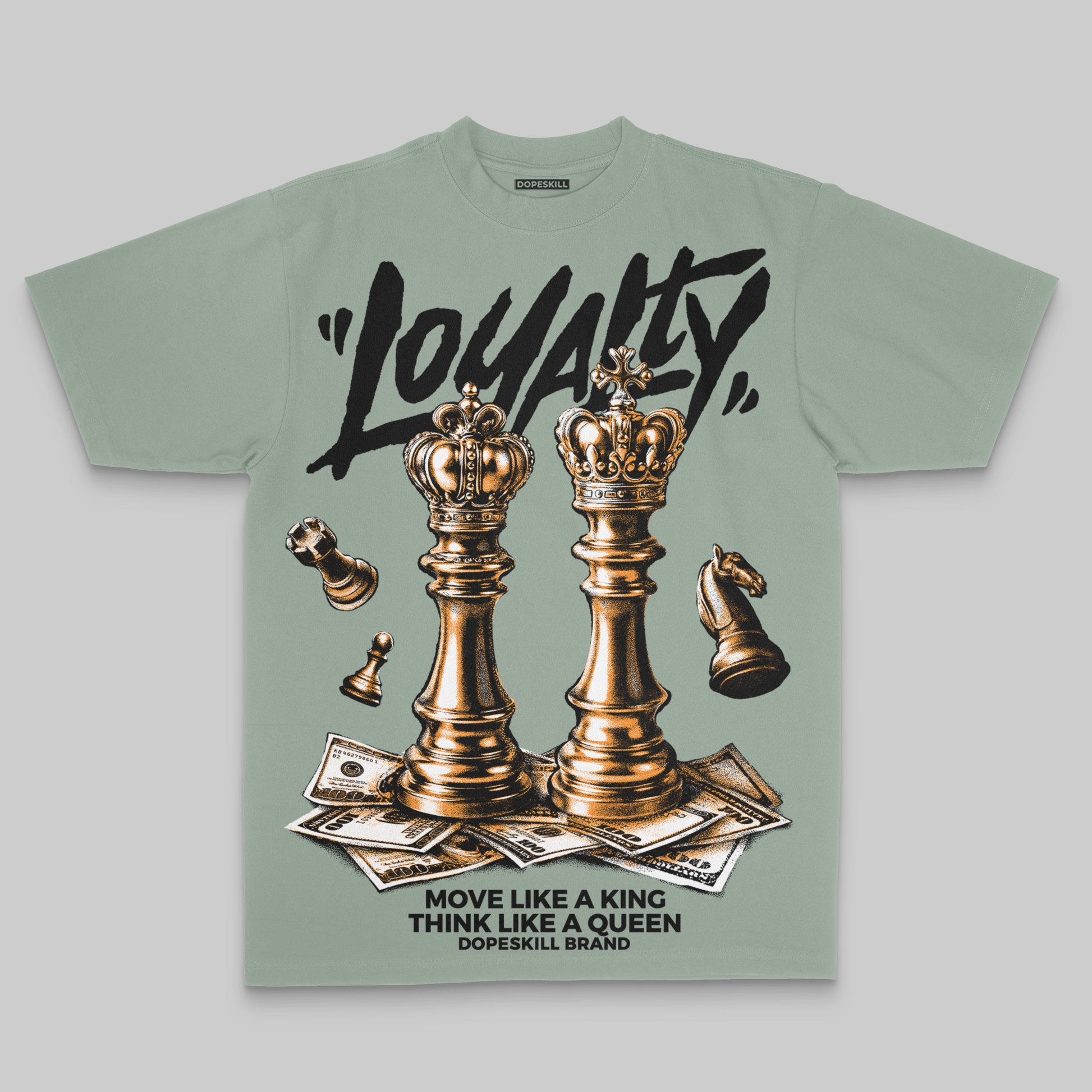 Olive Sneakers Oversize Print 'Loyalty' DopeSkill Graphic T-shirt Streetwear - Bay