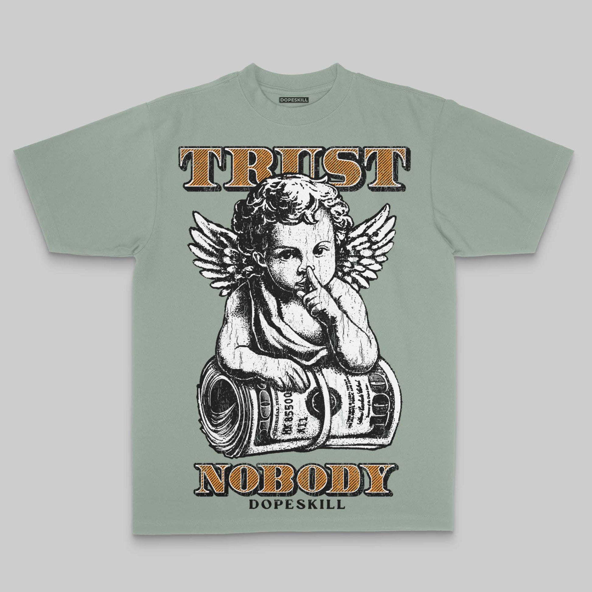 Olive Oversize Print Trust Nobody DopeSkill Graphic Premium T-shirt Streetwear - Bay