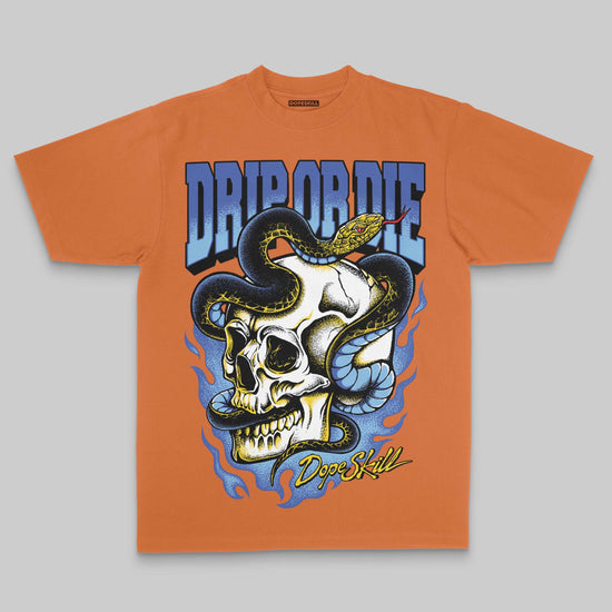 Orange Oversize Print Drip or Die DopeSkill Graphic Premium T-shirt Streetwear - Yam