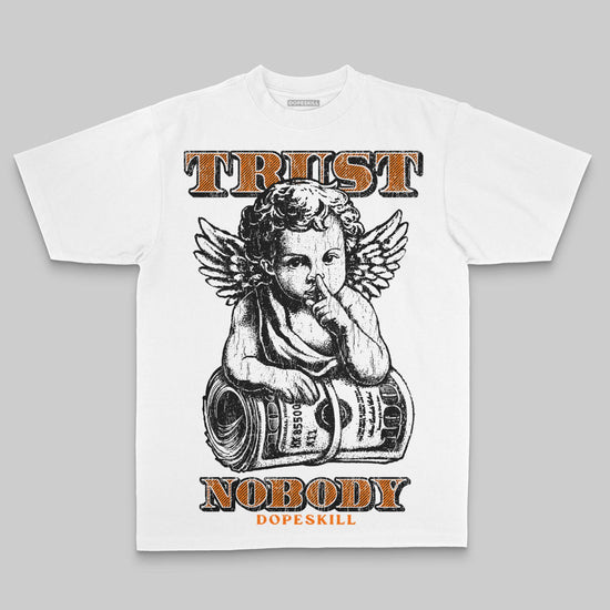 Orange Oversize Print Trust Nobody DopeSkill Graphic Premium T-shirt Streetwear - White