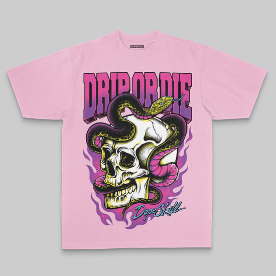 Pink Oversize Print Drip or Die DopeSkill Graphic Premium T-shirt Streetwear - Blossom