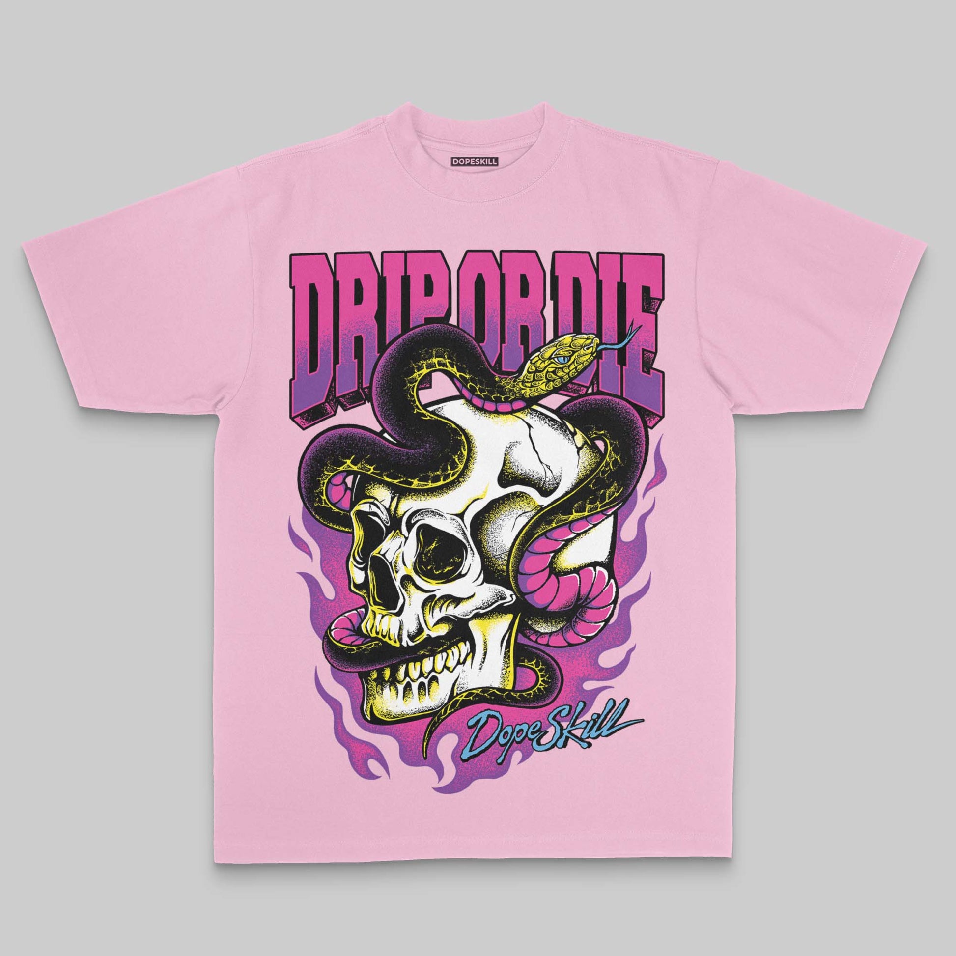 Pink Oversize Print Drip or Die DopeSkill Graphic Premium T-shirt Streetwear - Blossom
