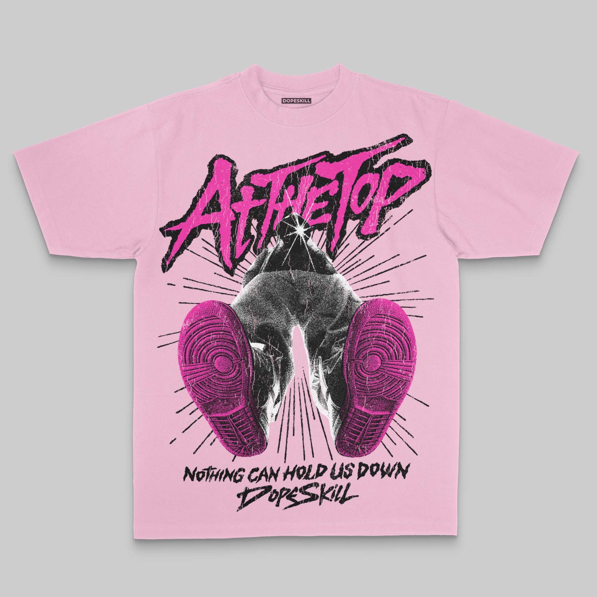 Pink Oversize Print Nothing Can Hold US Down DopeSkill Graphic Premium T-shirt Streetwear - Blossom