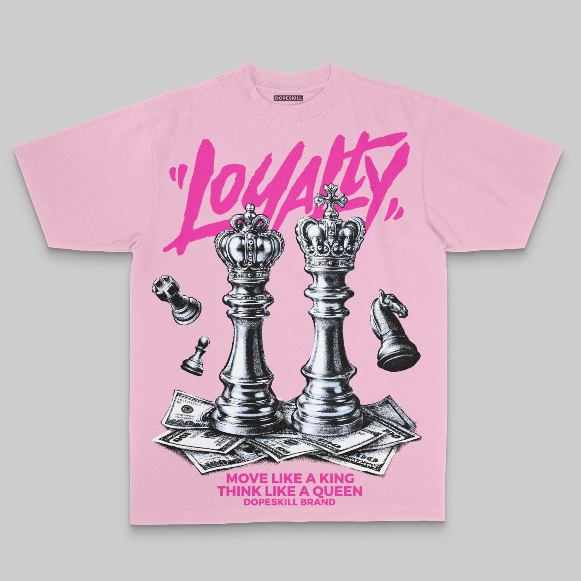 Pink Sneakers Oversize Print 'Loyalty' DopeSkill Graphic T-shirt Streetwear - Blossom