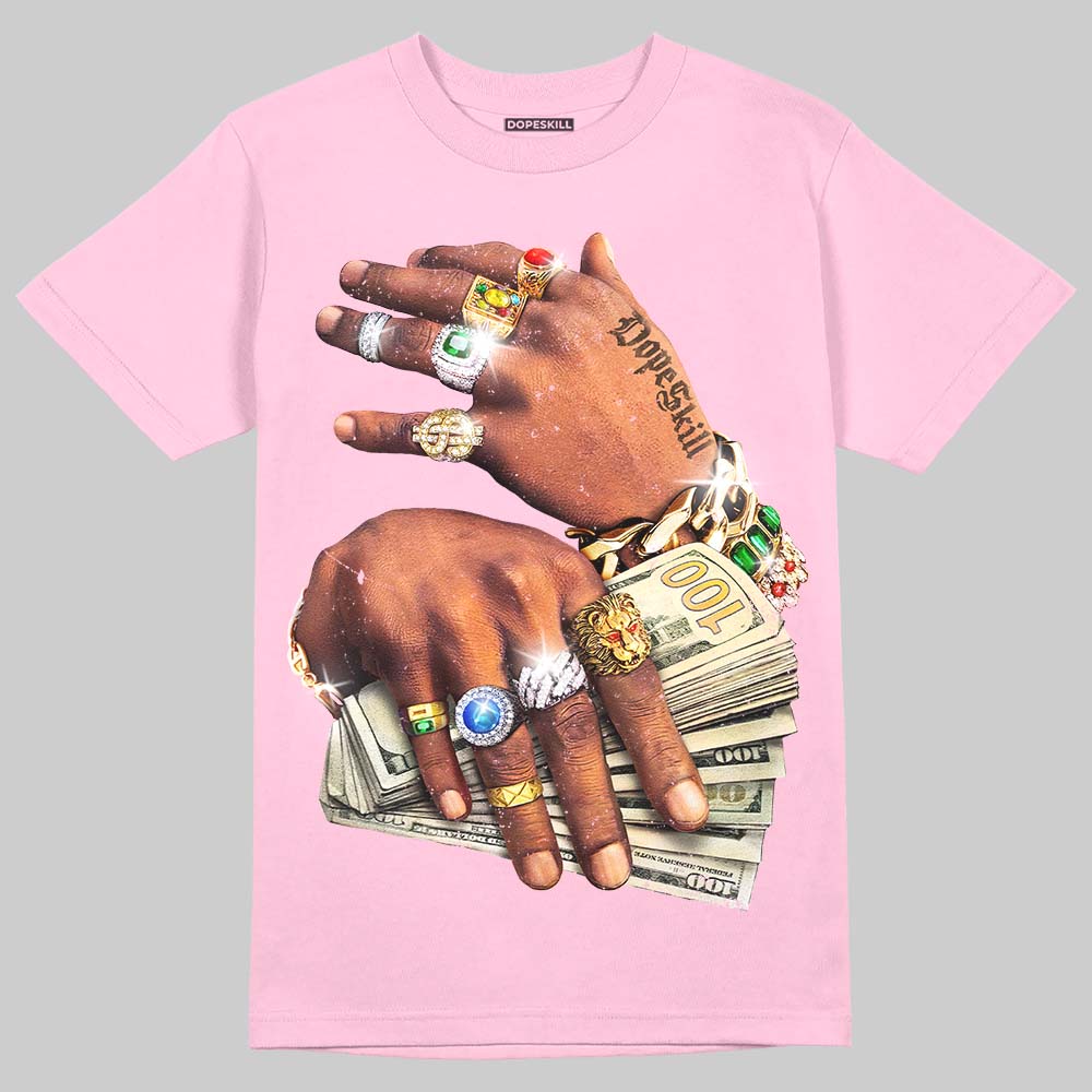 'Prosperous Hands' DopeSkill Graphic T-Shirt Streetwear - Light Pink