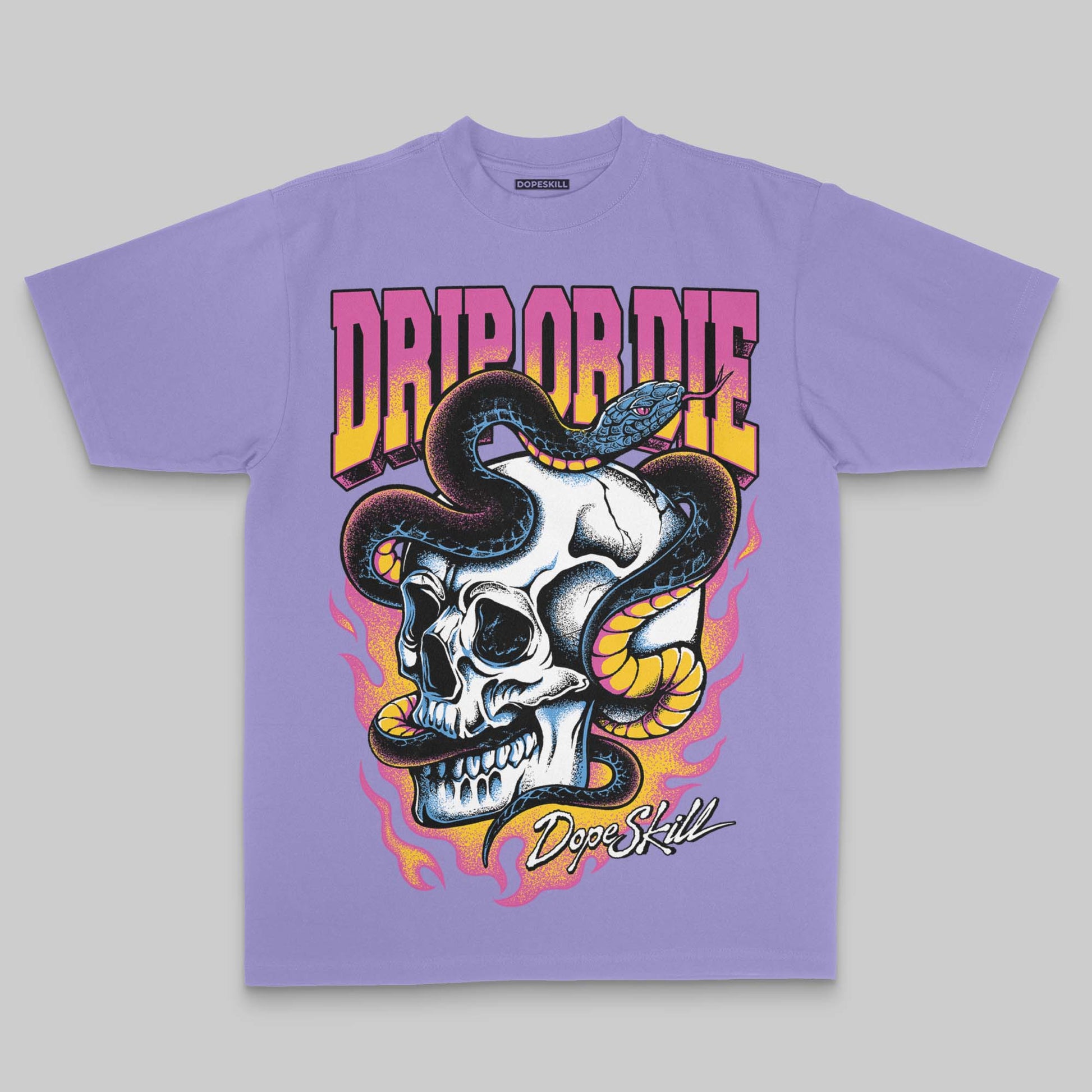 Purple Oversize Print Drip or Die DopeSkill Graphic Premium T-shirt Streetwear - Violet