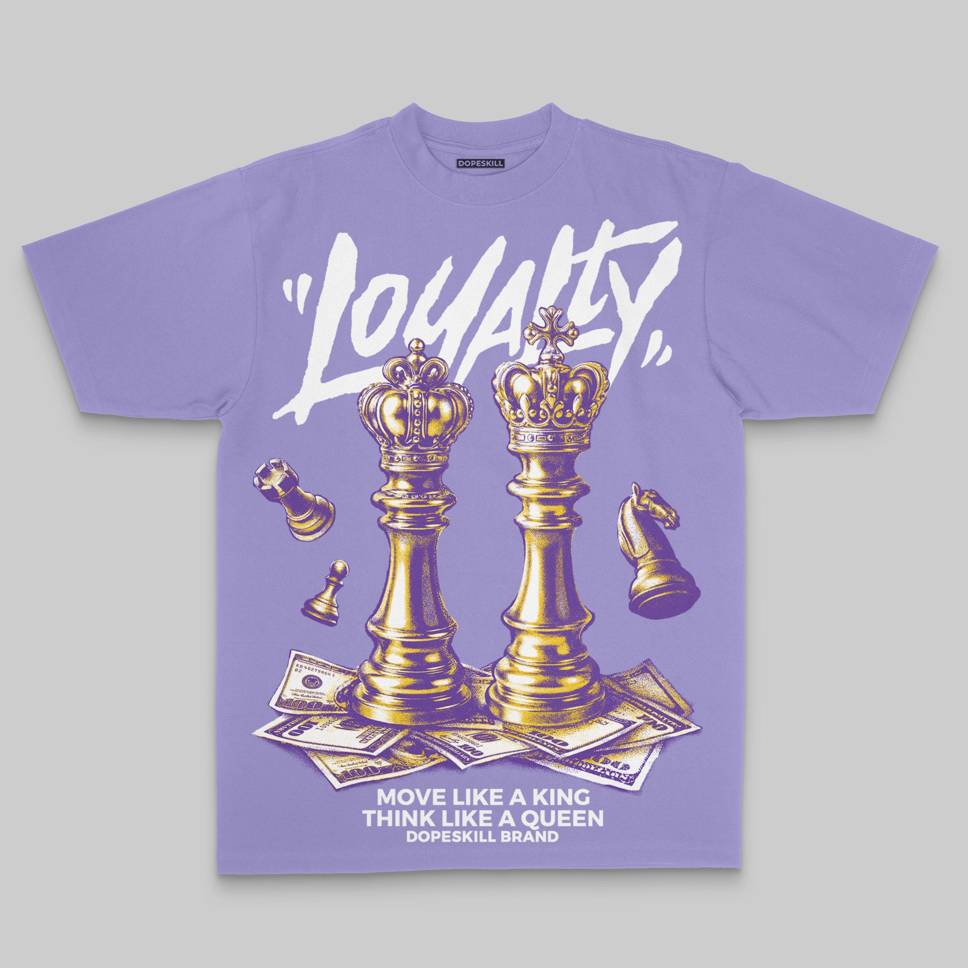 Purple Sneakers Oversize Print 'Loyalty' DopeSkill Graphic T-shirt Streetwear - Violet