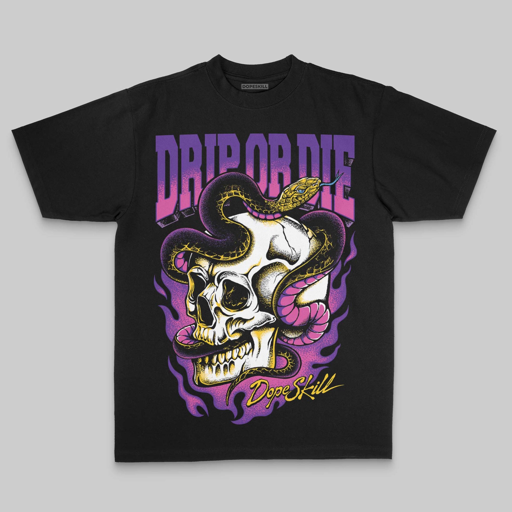 Purple Oversize Print Drip or Die DopeSkill Graphic Premium T-shirt Streetwear - Black