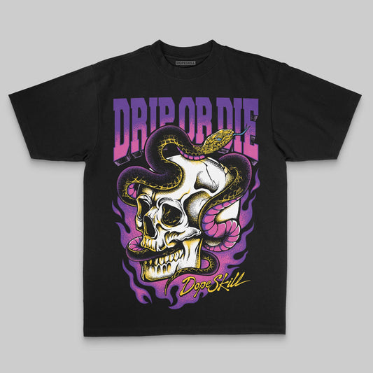 Purple Oversize Print Drip or Die DopeSkill Graphic Premium T-shirt Streetwear - Black
