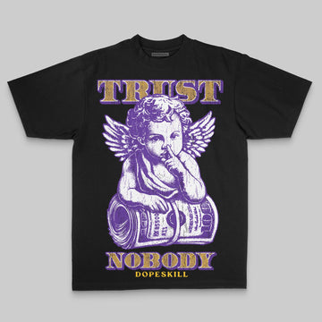 Purple Oversize Print Trust Nobody DopeSkill Graphic Premium T-shirt Streetwear - black