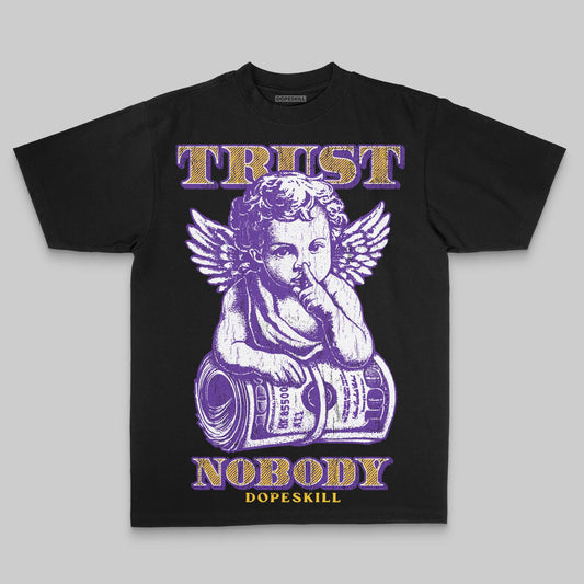 Purple Oversize Print Trust Nobody DopeSkill Graphic Premium T-shirt Streetwear - black