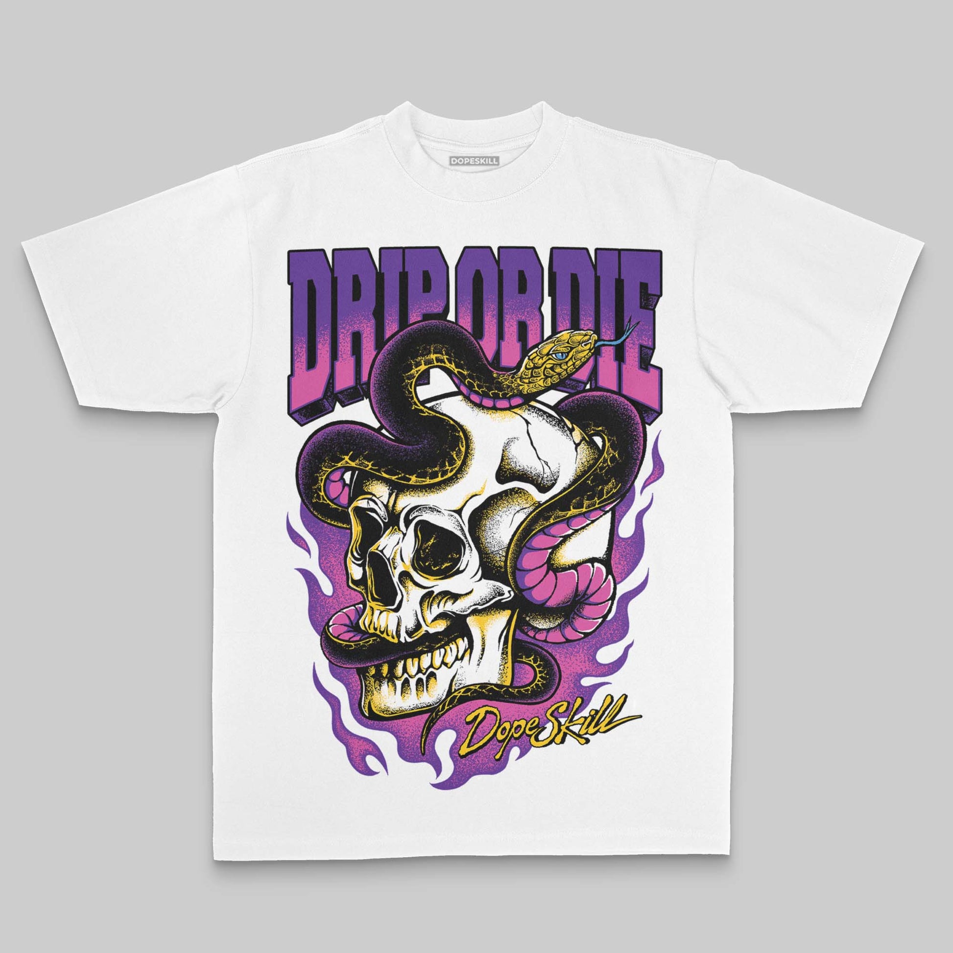 Purple Oversize Print Drip or Die DopeSkill Graphic Premium T-shirt Streetwear - White