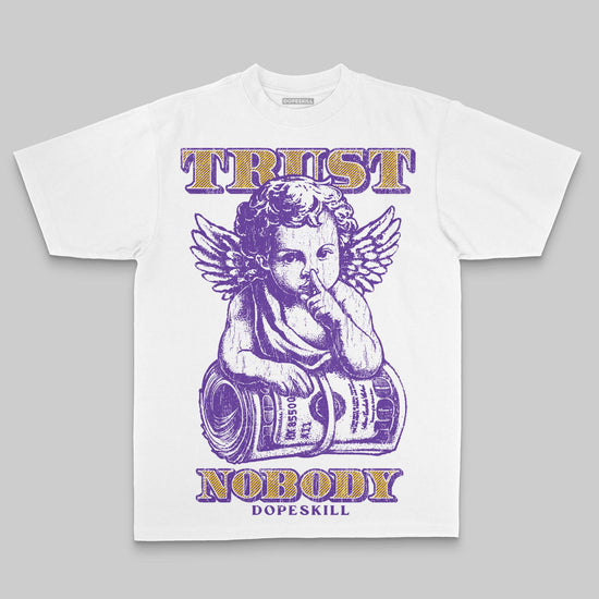 Purple Oversize Print Trust Nobody DopeSkill Graphic Premium T-shirt Streetwear - White