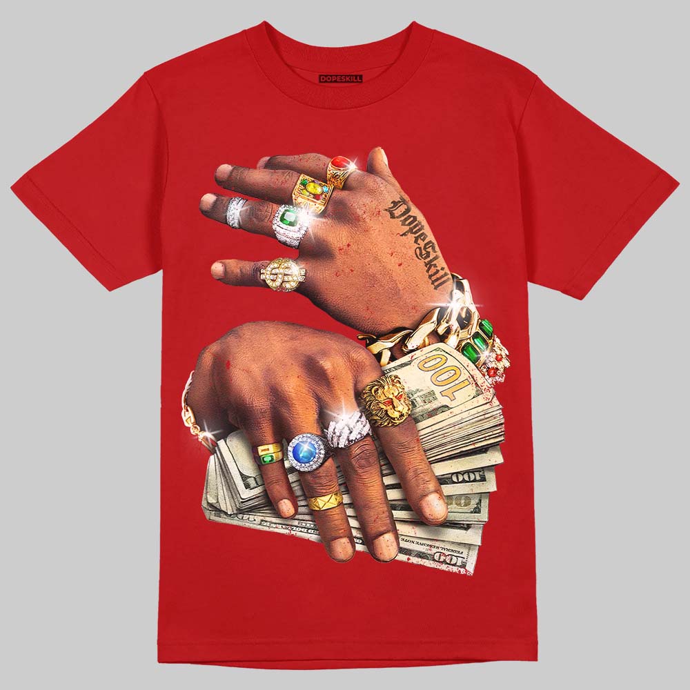 'Prosperous Hands' DopeSkill Graphic T-Shirt Streetwear - Red