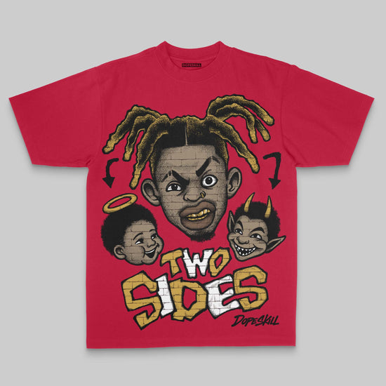 Red Oversize Print Two Sides DopeSkill Graphic Premium T-shirt Streetwear - Red