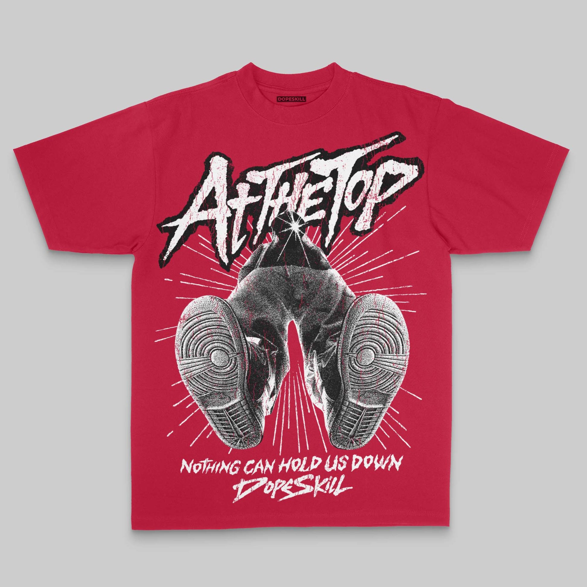 Red Oversize Print Nothing Can Hold US Down DopeSkill Graphic Premium T-shirt Streetwear - Red