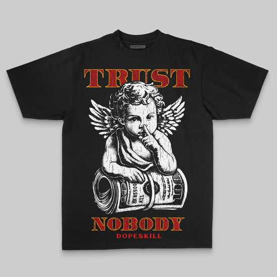 Red Oversize Print Trust Nobody DopeSkill Graphic Premium T-shirt Streetwear - Black