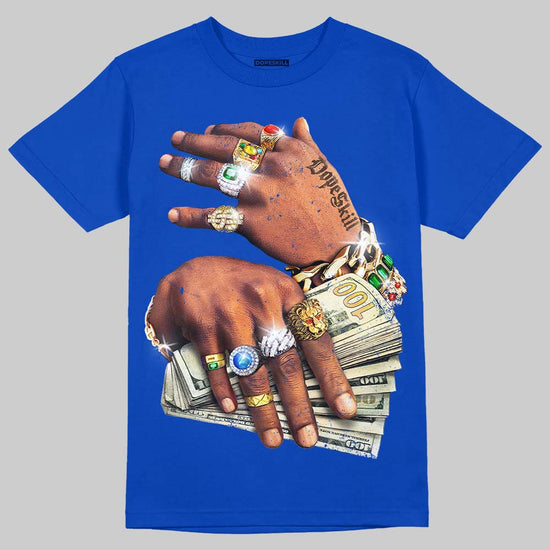 'Prosperous Hands' DopeSkill Graphic T-Shirt Streetwear - Royal