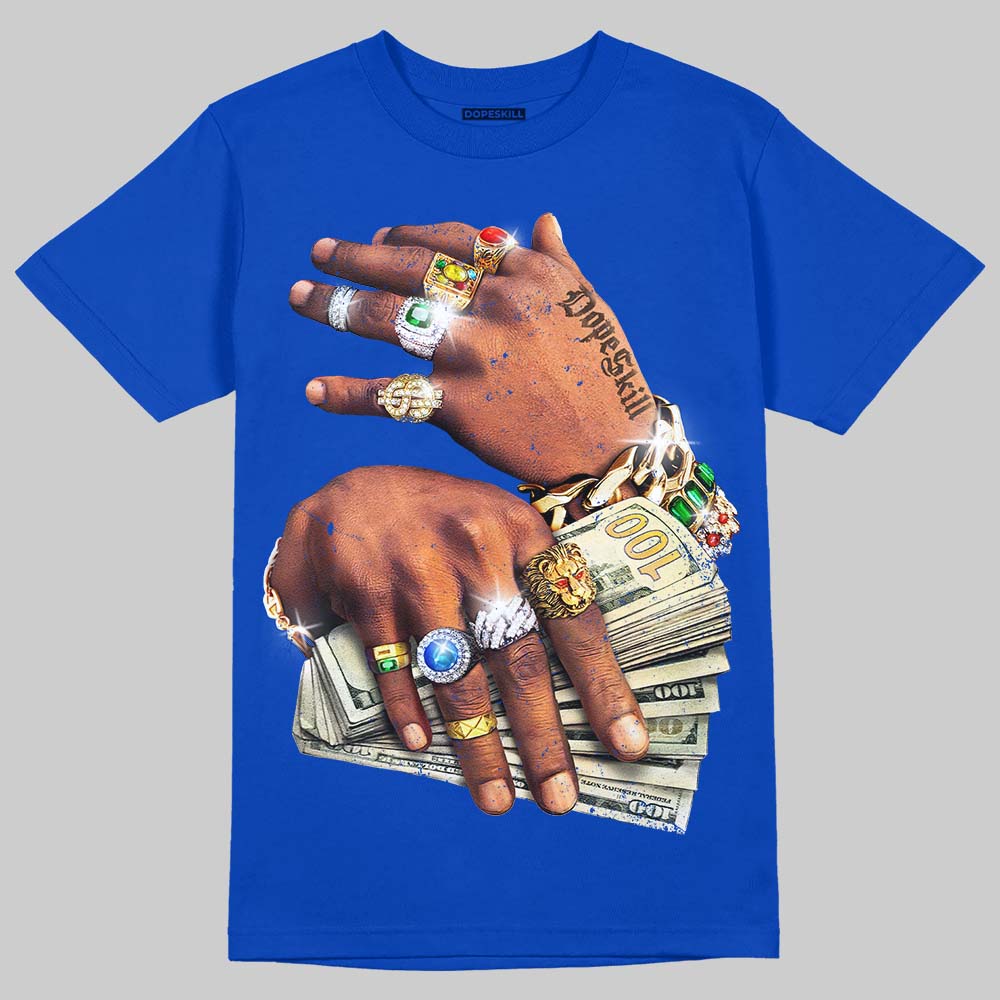 'Prosperous Hands' DopeSkill Graphic T-Shirt Streetwear - Royal