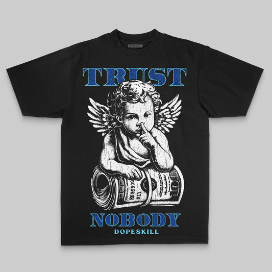 Royal Blue Oversize Print Trust Nobody DopeSkill Graphic Premium T-shirt Streetwear - Black