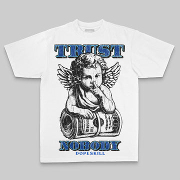 Royal Blue Oversize Print Trust Nobody DopeSkill Graphic Premium T-shirt Streetwear - White