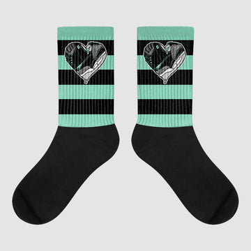 Jordan 3 "Green Glow" DopeSkill Sublimated Socks Horizontal Stripes Graphic Streetwear 