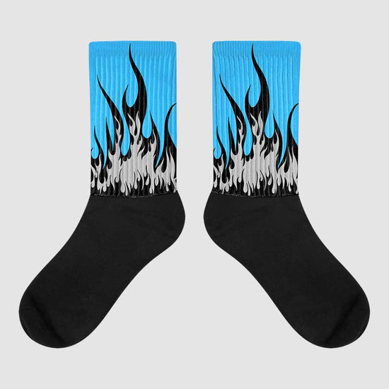 Jordan 2 Low "University Blue" DopeSkill Sublimated Socks FIRE Graphic Streetwear