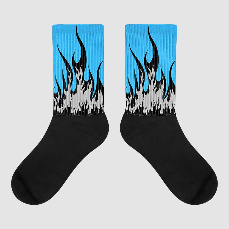 Jordan 2 Low "University Blue" DopeSkill Sublimated Socks FIRE Graphic Streetwear