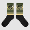 Jordan 4 Retro SE Craft Medium Olive DopeSkill Sublimated Socks Horizontal Stripes Graphic Streetwear