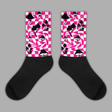 Jordan 1 Low GS “Fierce Pink” Dopeskill Sublimated Socks Mushroom Graphic Streetwear