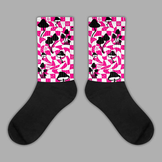 Jordan 1 Low GS “Fierce Pink” Dopeskill Sublimated Socks Mushroom Graphic Streetwear