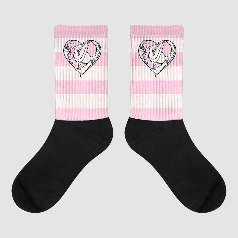 Dunk Low LX Pink Foam DopeSkill Sublimated Socks Horizontal Stripes Graphic Streetwear